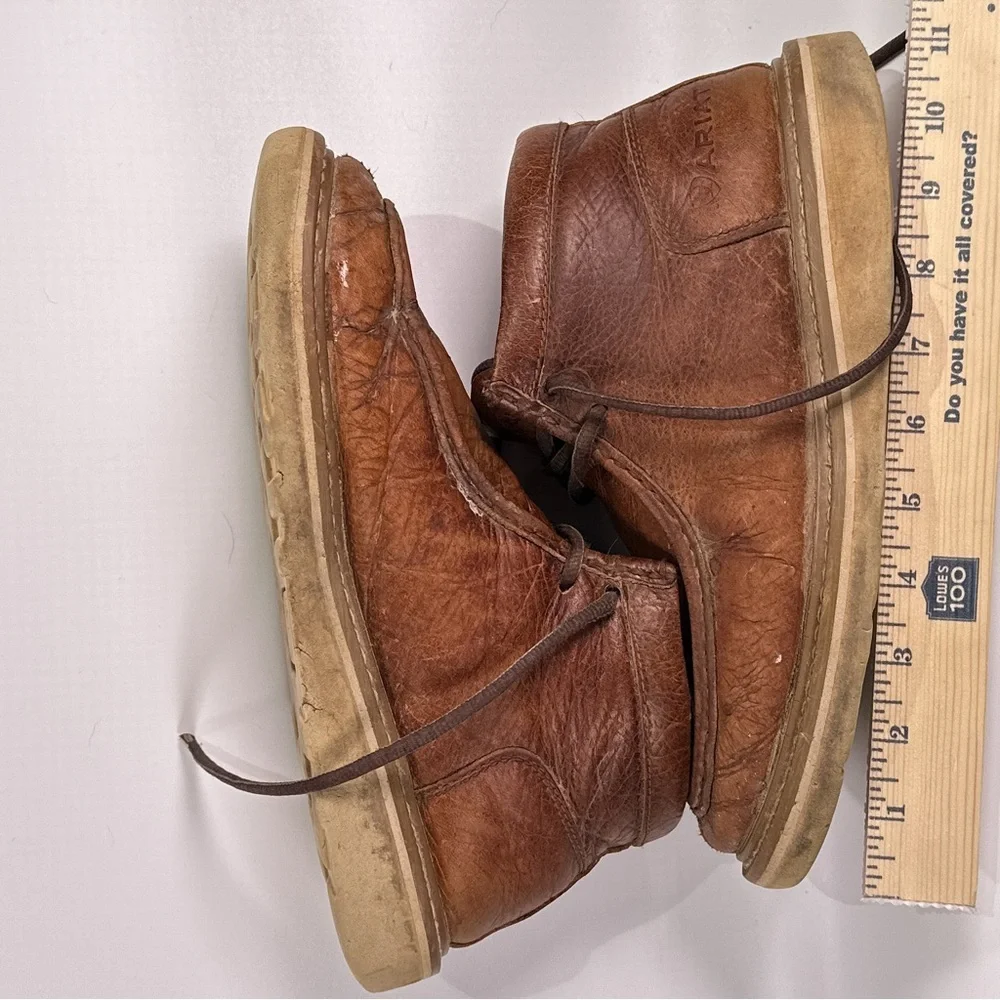 Ariat Brown Leather Moc Toe Chukka with White Traction Sole